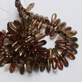 DAGGER BEADS   TRANSPARENT GOLD DARK TOPAZ