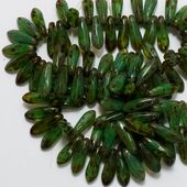 DAGGER BEADS   PICASSO MILKY TURQUOISE