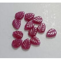 Czech Glass vertical hole Leaf bead