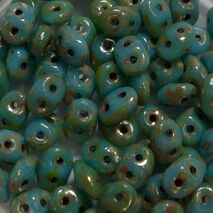 Czech Superduo Two Hole Beads 63030-43400 Sold per 10 gram