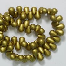 DROP BEADS   MATTE METTALIC AZTEC GOLD
