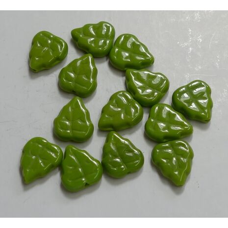 Czech Glass vertical hole Leaf bead