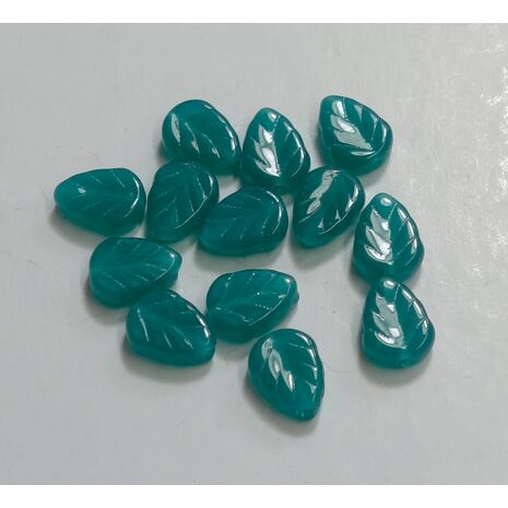 Czech Glass vertical hole Leaf bead