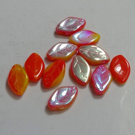 Czech Glass top drilled Leaf bead, sold by 20 pieces