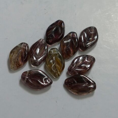 Czech Glass top drilled Leaf bead, sold by 20 pieces