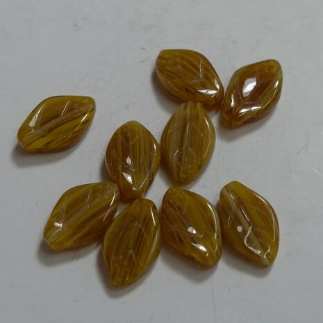 Czech Glass top drilled Leaf bead, sold by 20 pieces
