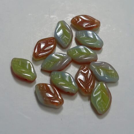 Czech Glass top drilled Leaf bead, sold by 20 pieces