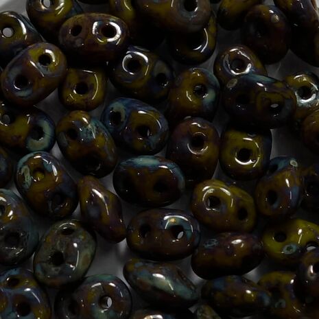Czech Superduo Two Hole Beads 53410-43400 Sold per 10 gram