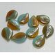 Czech Glass front hole Leaf bead
